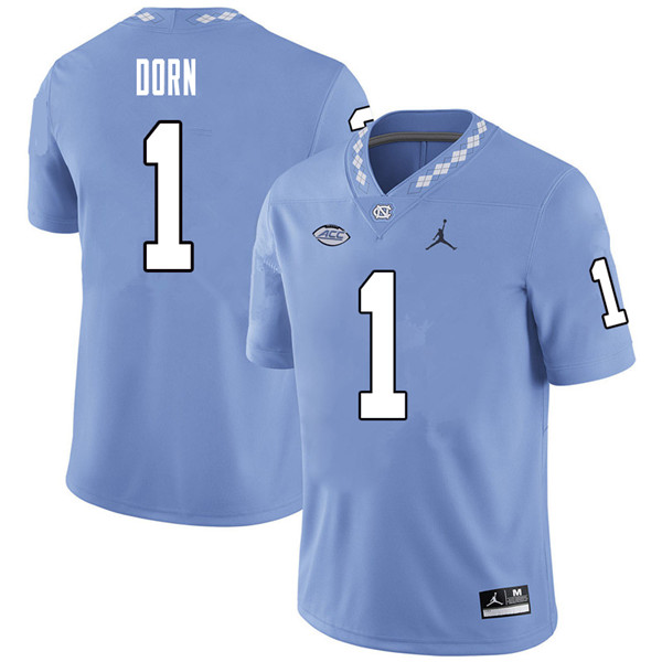 Jordan Brand Men #1 Myles Dorn North Carolina Tar Heels College Football Jerseys Sale-Carolina Blue - Click Image to Close